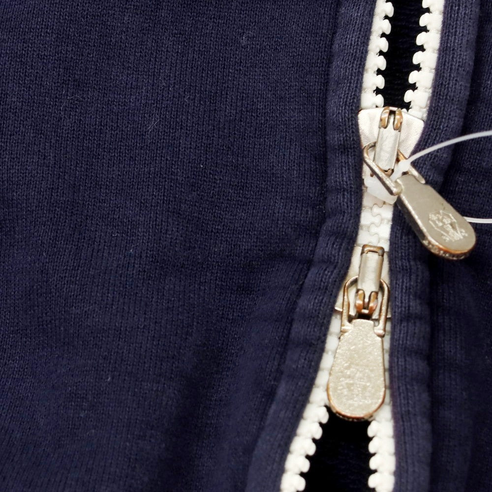 【中古】ブルネロクチネリ Brunello Cucinelli コットン ダブルジップ パーカー ライトネイビー【 XS 】【 状態ランクD 】【 メンズ 】