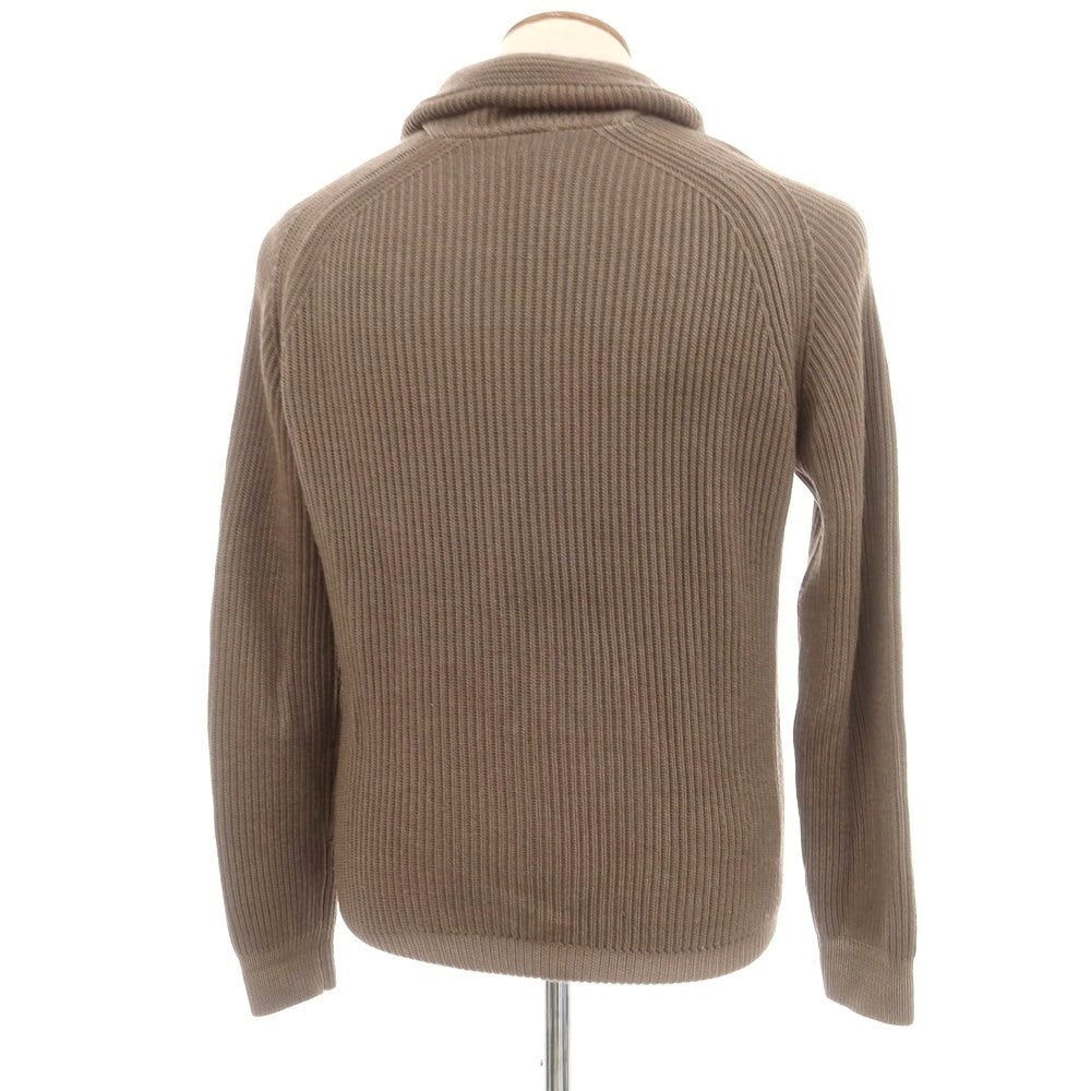 【中古】フェデーリ FEDELI ウール ショールカラー カーディガン アッシュブラウン【 46 】【 状態ランクC 】【 メンズ 】