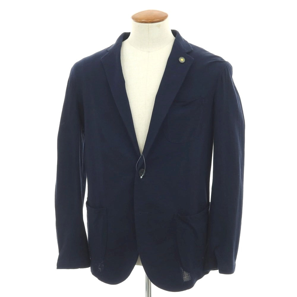【中古】ジャンネット giannetto コットン 2B カジュアルジャケット ネイビー【 48 】【 状態ランクB 】【 メンズ 】