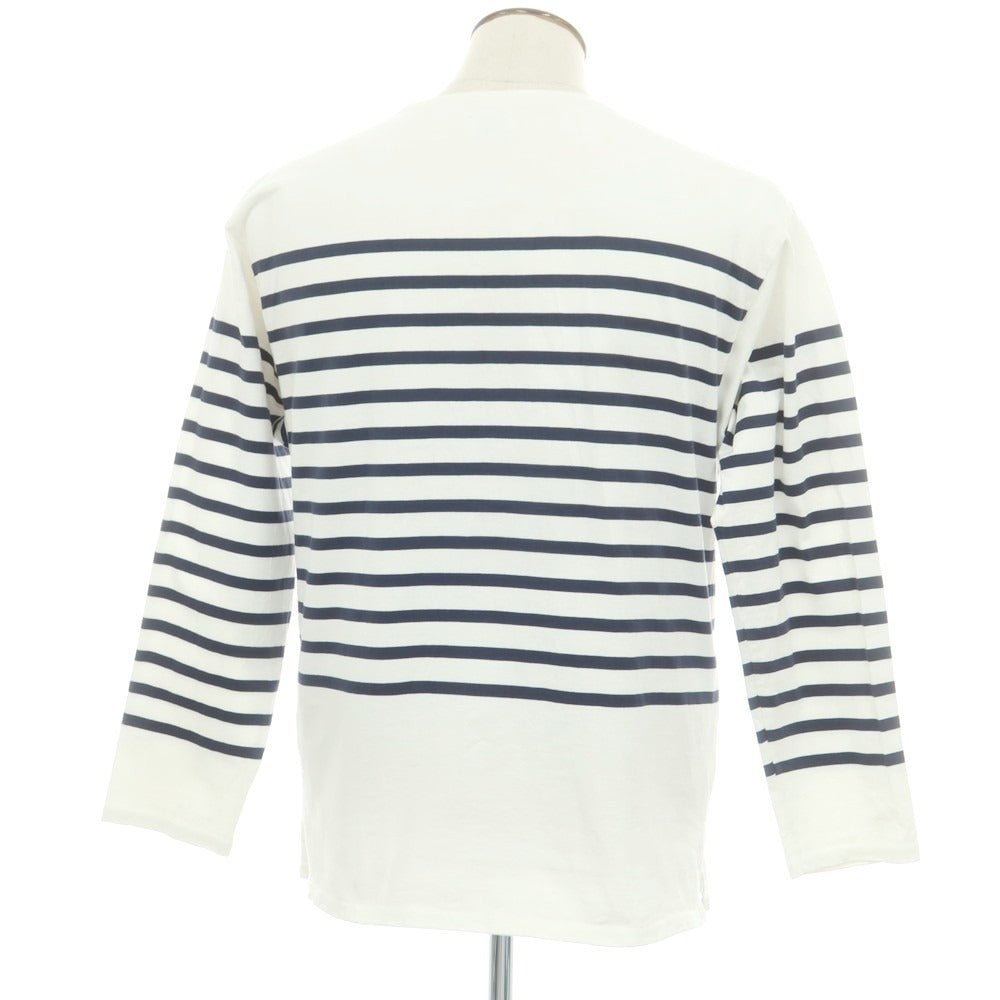 【中古】シオタ CIOTA コットン ボーダー ボートネック 長袖Tシャツ ホワイトxネイビー【 6 】【 状態ランクB 】【 メンズ 】