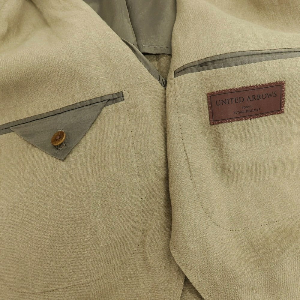 【中古】ユナイテッドアローズ UNITED ARROWS リネン 2B カジュアルジャケット ベージュ【 52 】【 状態ランクB 】【 メンズ 】