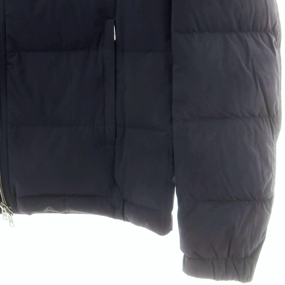 【中古】ヘルノ Herno ナイロンポリウレタン スタンドカラー ダブルジップ ダウンジャケット ネイビー【 44 】【 状態ランクC 】【 メンズ 】