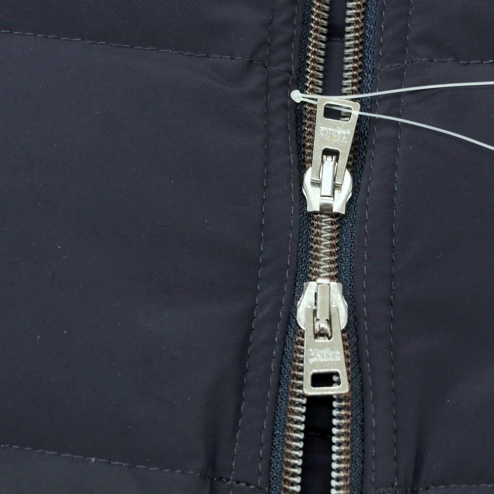 【中古】ヘルノ Herno ナイロンポリウレタン スタンドカラー ダブルジップ ダウンジャケット ネイビー【 44 】【 状態ランクC 】【 メンズ 】