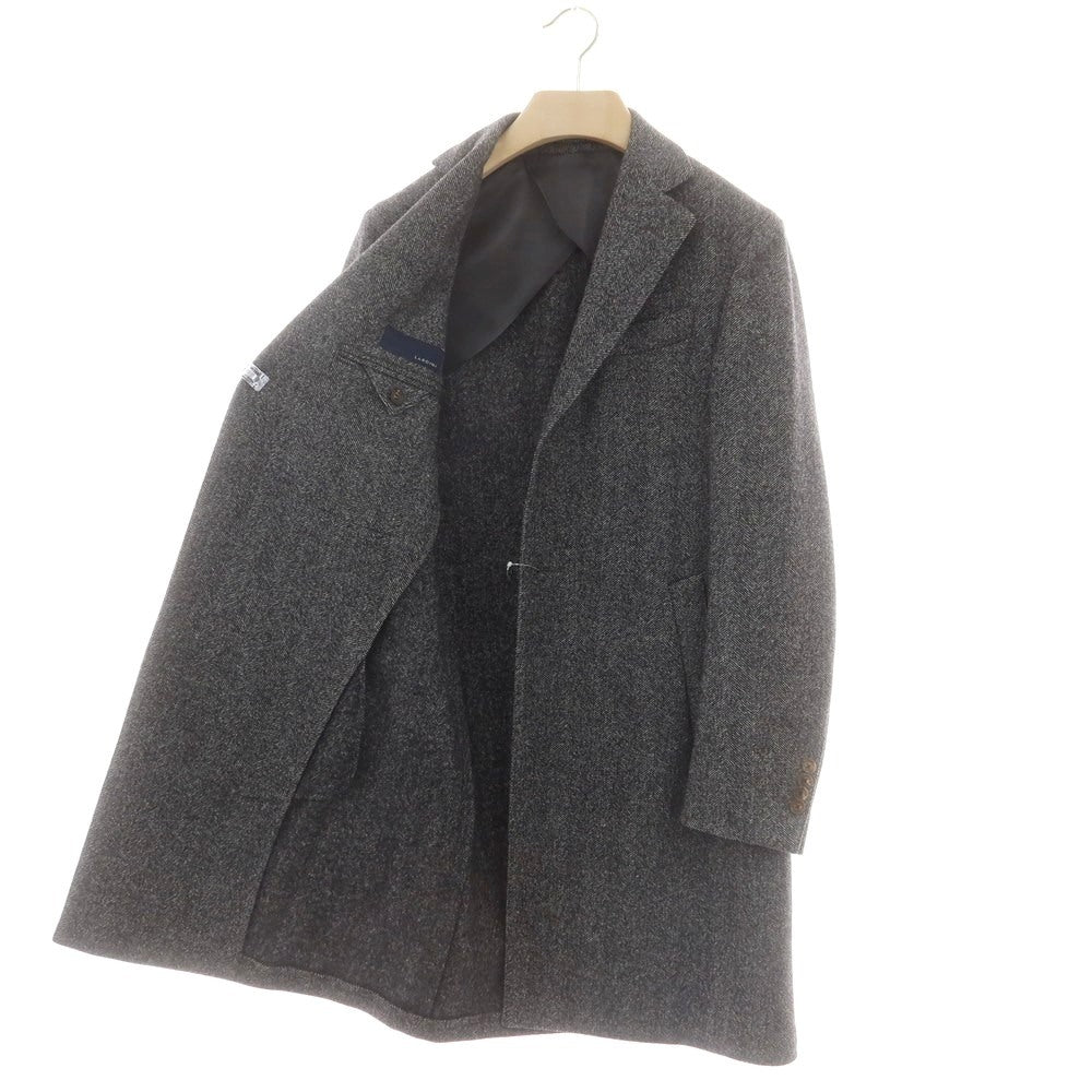 【中古】ラルディーニ LARDINI ウールカシミヤ ヘリンボーン織り チェスターフィールドコート グレー【 46 】【 状態ランクB 】【 メンズ 】