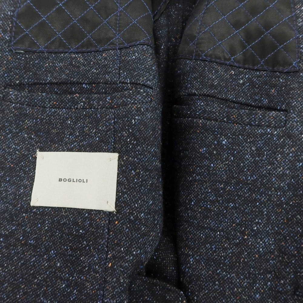 【中古】ボリオリ BOGLIOLI DOVER シルク混ウール チェスターフィールドコート ネイビー【 46 】【 状態ランクB 】【 メンズ 】