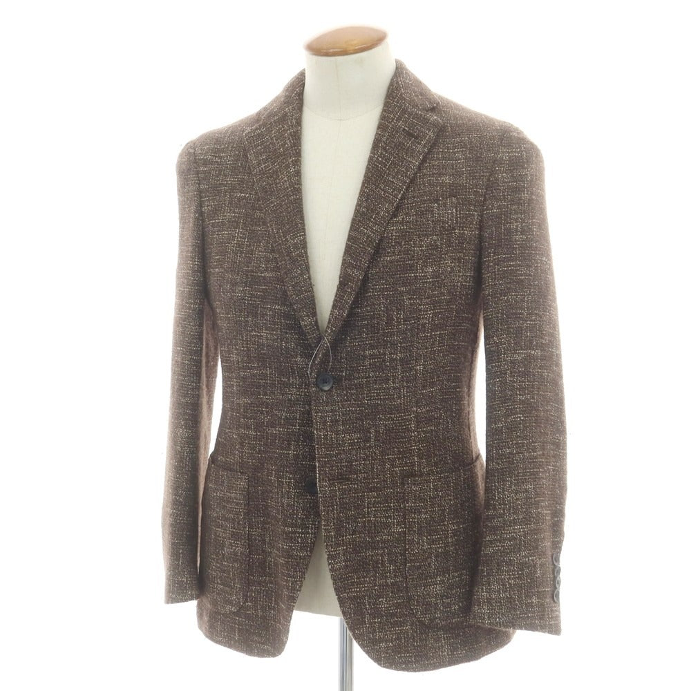 【中古】ラルディーニ LARDINI ウールコットン テーラードジャケット ブラウン【 46 】【 状態ランクC 】【 メンズ 】