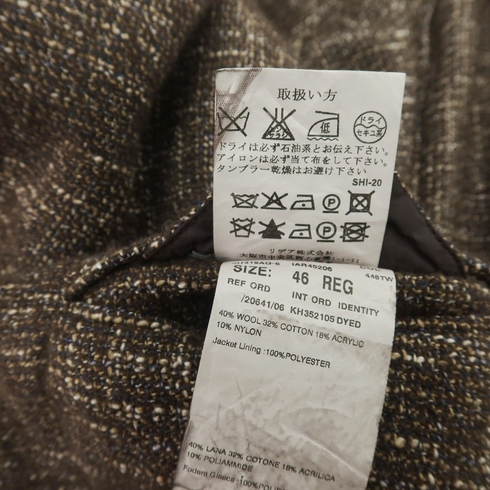 【中古】ラルディーニ LARDINI ウールコットン テーラードジャケット ブラウン【 46 】【 状態ランクC 】【 メンズ 】