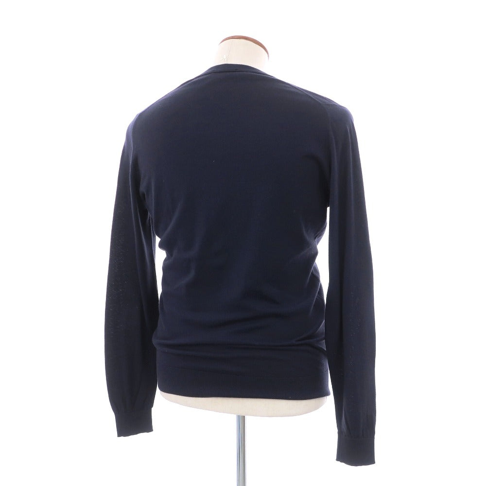 【中古】ジョンスメドレー JOHN SMEDLEY ハイゲージ シーアイランドコットン カーディガン ネイビー【サイズM】【 状態ランクC 】【 メンズ 】