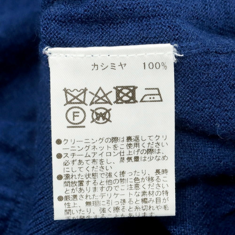 【中古】ヒルトン HILTON ハイゲージ カシミヤ クルーネック プルオーバーニット ダークブルー系【 M 】【 状態ランクC 】【 メンズ 】