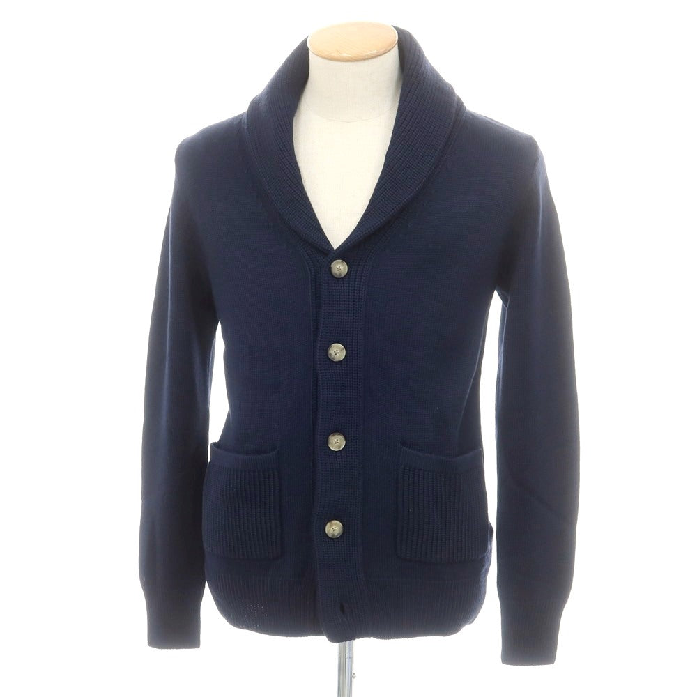 【中古】キュイス ドゥ グルヌイユ CUISSE DE GRENOUILLE ウールアクリル ショールカラー カーディガン ネイビー【 S 】【 状態ランクB 】【 メンズ 】