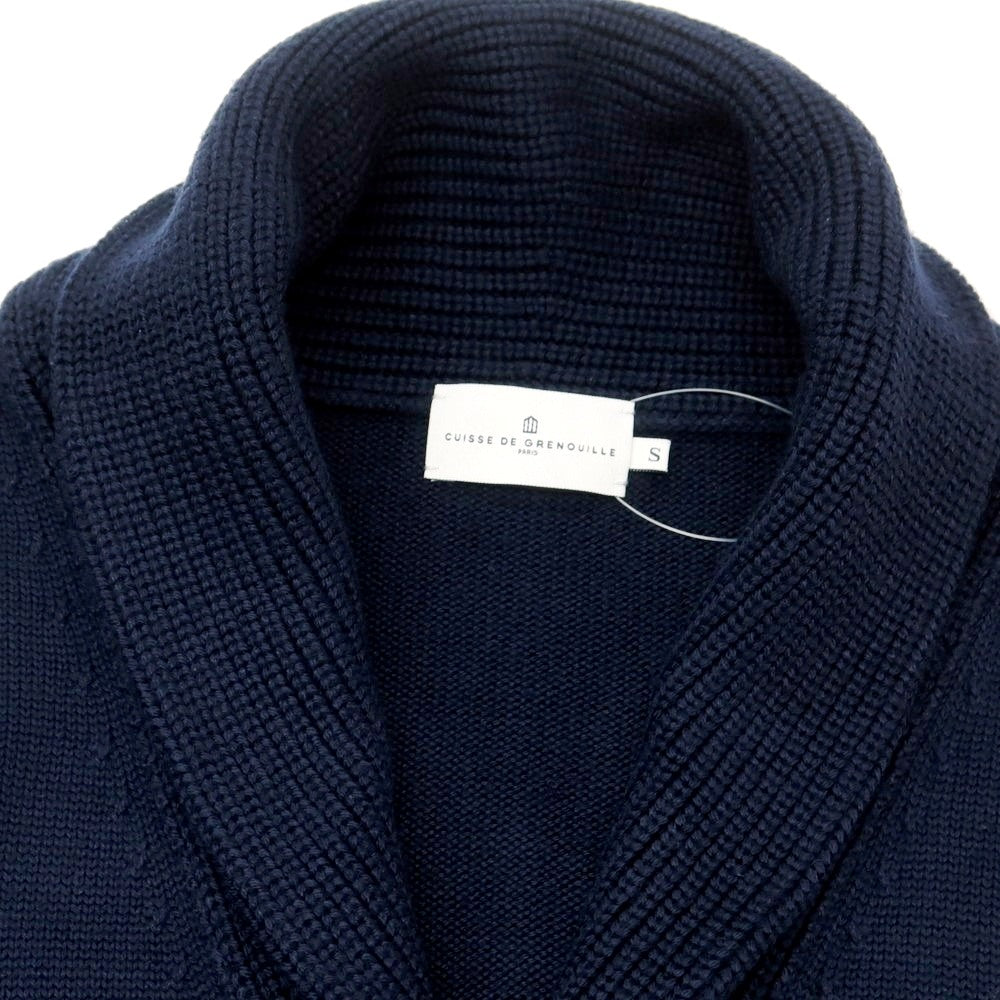 【中古】キュイス ドゥ グルヌイユ CUISSE DE GRENOUILLE ウールアクリル ショールカラー カーディガン ネイビー【 S 】【 状態ランクB 】【 メンズ 】