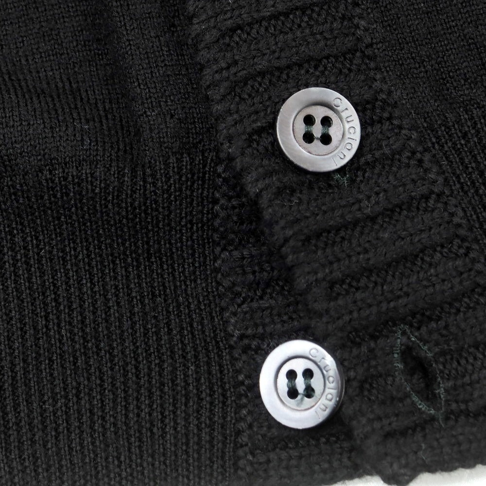 【中古】クルチアーニ CRUCIANI ハイゲージ ウール カーディガン ブラック【 46 】【 状態ランクC 】【 メンズ 】