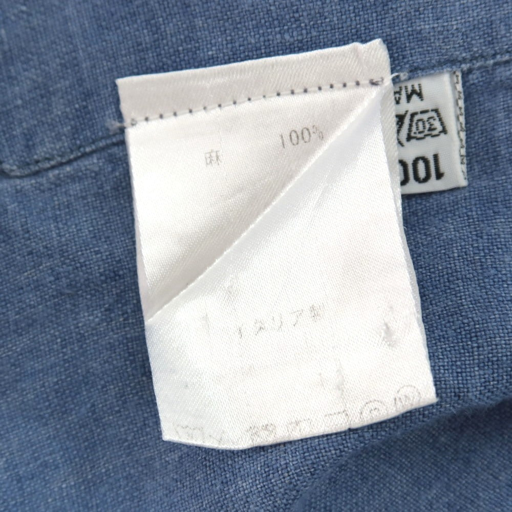 【中古】フィナモレ Finamore リネン ホリゾンタルカラー カジュアルシャツ ブルー【サイズS】【 状態ランクC 】【 メンズ 】