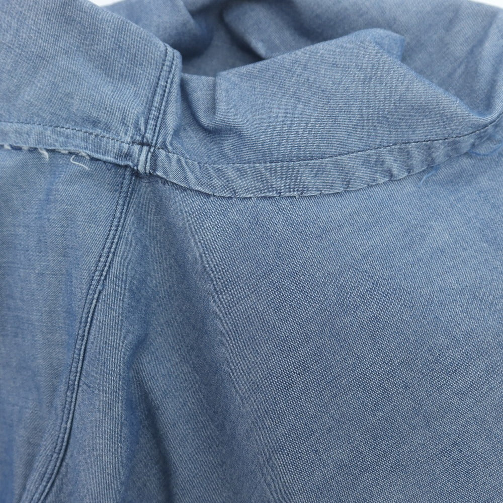 【中古】フィナモレ Finamore コットン ダンガリー カッタウェイ カジュアルシャツ ブルー【 39 】【 状態ランクC 】【 メンズ 】