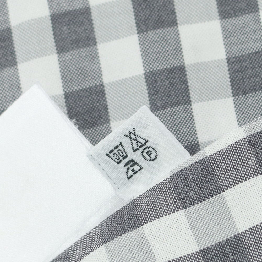 【中古】フィナモレ Finamore コットン ギンガムチェック ホリゾンタルカラー カジュアルシャツ グレーxホワイト【 38 】【 状態ランクB 】【 メンズ 】