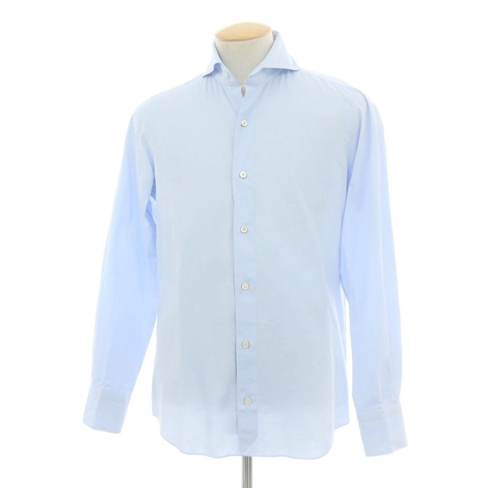 【中古】フィナモレ Finamore コットン カッタウェイ ドレスシャツ ライトブルー【 S 】【 状態ランクC 】【 メンズ 】