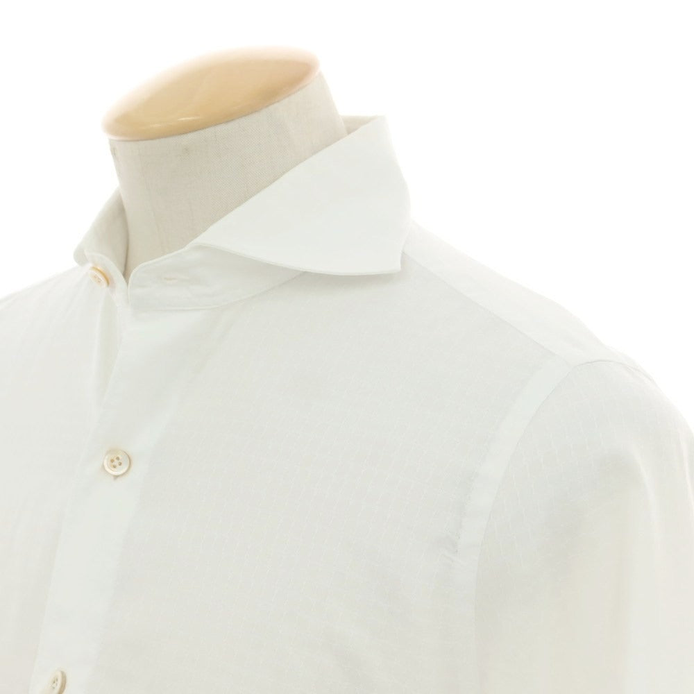 【中古】フィナモレ Finamore コットン ホリゾンタルカラー ドレスシャツ ホワイト【 38 】【 状態ランクC 】【 メンズ 】
