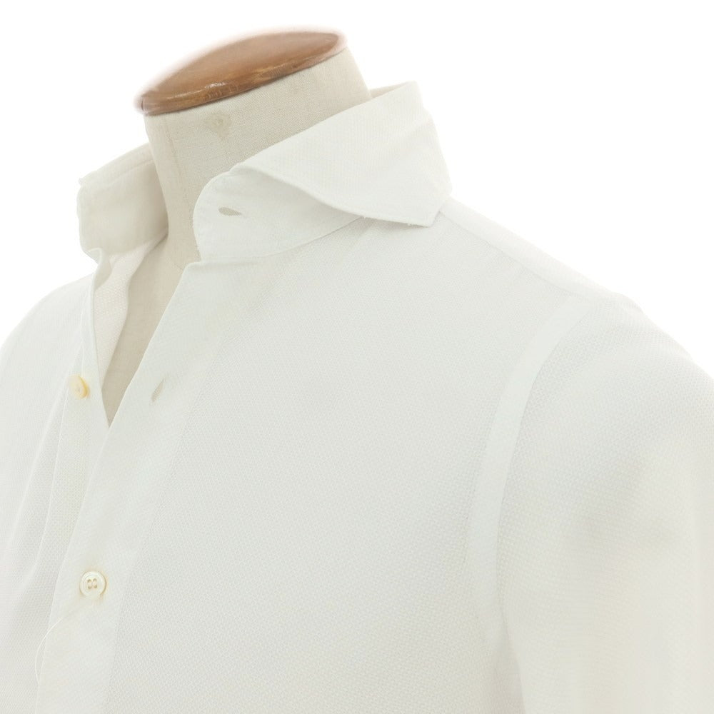 【中古】フィナモレ Finamore コットン ホリゾンタルカラー ドレスシャツ ホワイト【 39 】【 状態ランクC 】【 メンズ 】