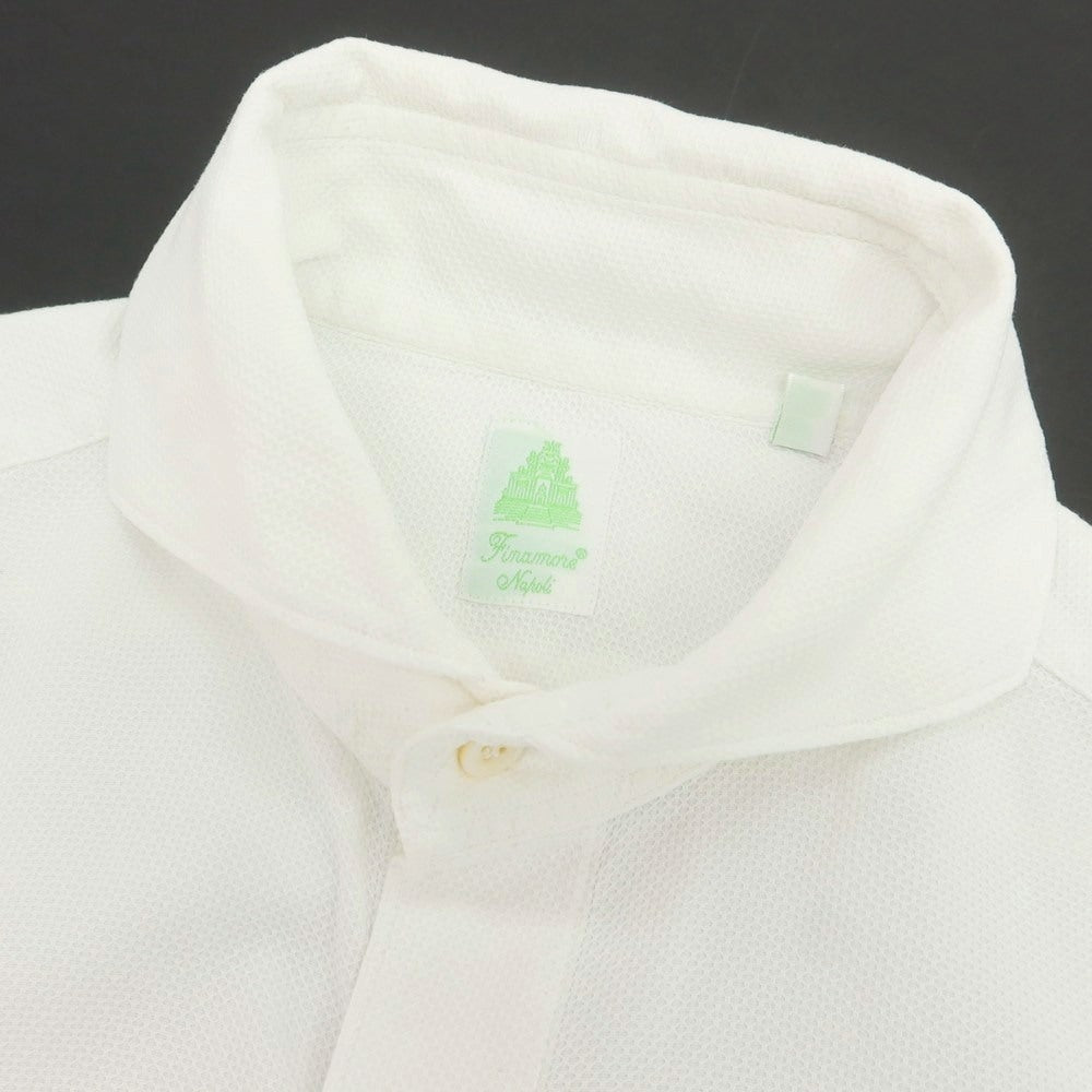 【中古】フィナモレ Finamore コットン ホリゾンタルカラー ドレスシャツ ホワイト【 39 】【 状態ランクC 】【 メンズ 】