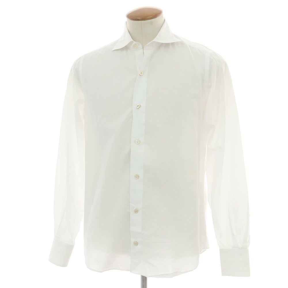 【中古】フィナモレ Finamore コットン ワイドカラー ドレスシャツ ホワイト【 M 】【 状態ランクC 】【 メンズ 】