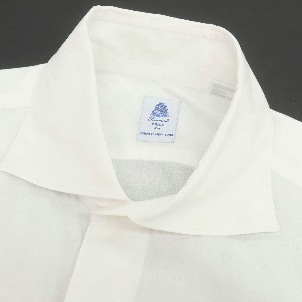 【中古】フィナモレ Finamore コットン ワイドカラー ドレスシャツ ホワイト【 M 】【 状態ランクC 】【 メンズ 】