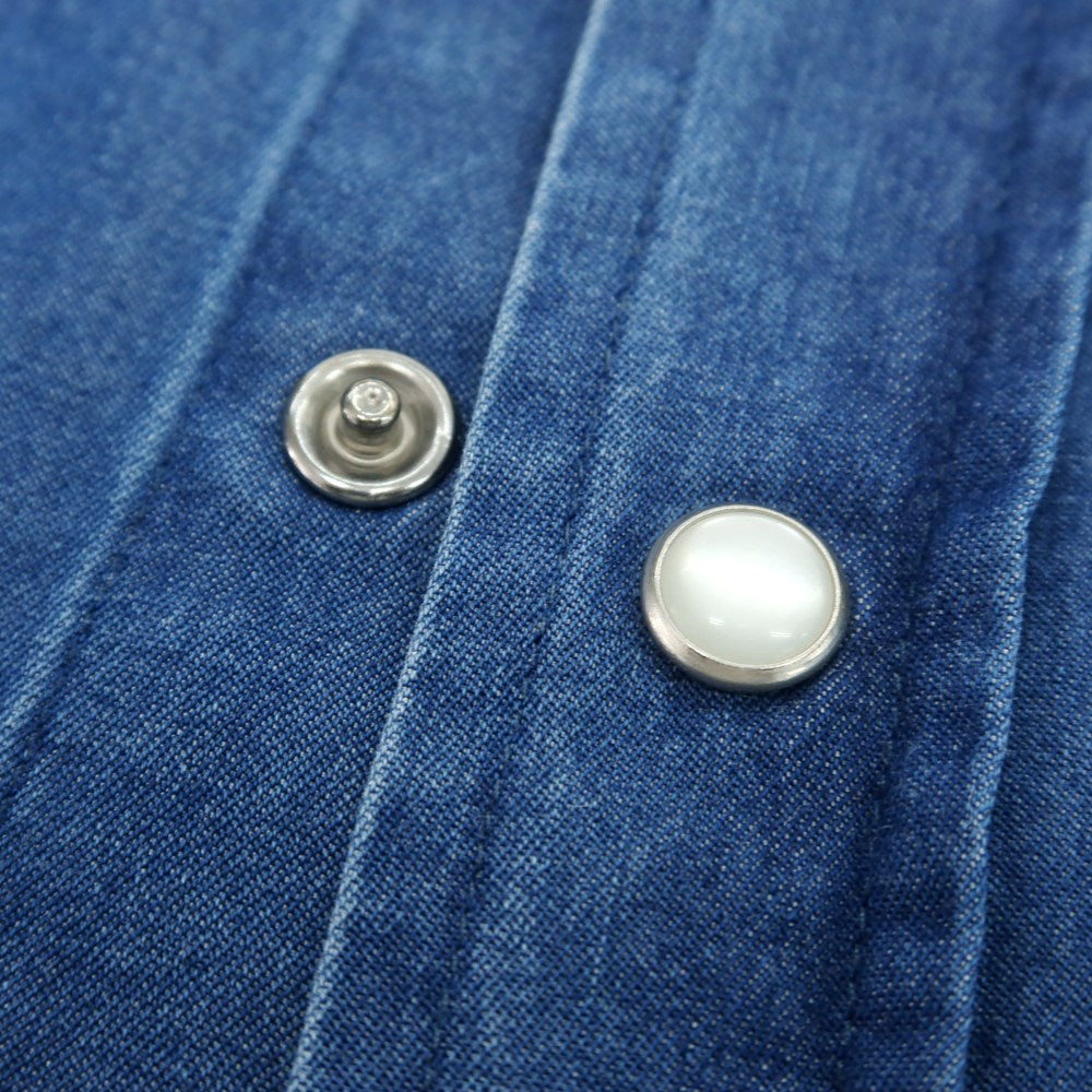 【中古】ギローバー GUY ROVER コットン ホリゾンタルカラー ウエスタンシャツ ネイビーブルー系【 M 】【 状態ランクB 】【 メンズ 】