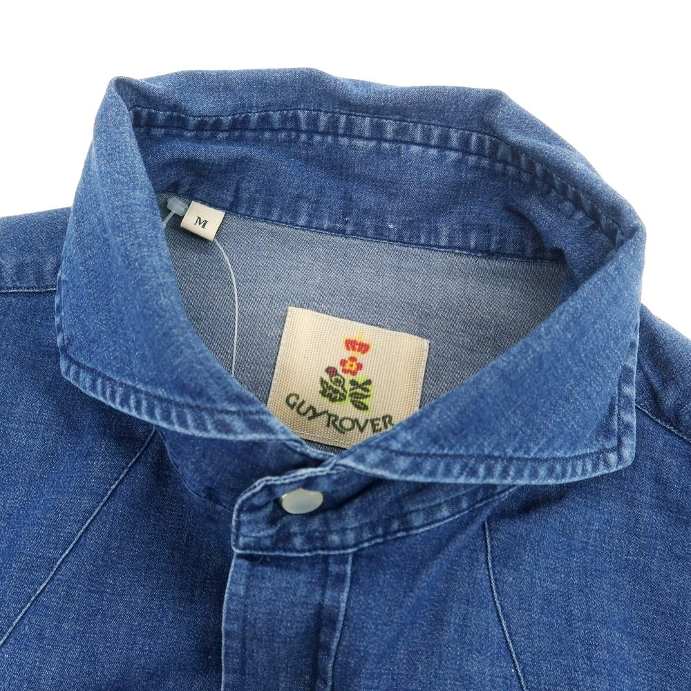 【SALE10%OFF/返品不可】【中古】ギローバー GUY ROVER ストレッチコットン ホリゾンタルカラー ウエスタンシャツ ネイビーブルー系【 サイズM 】【 状態ランクC 】【 メンズ 】
