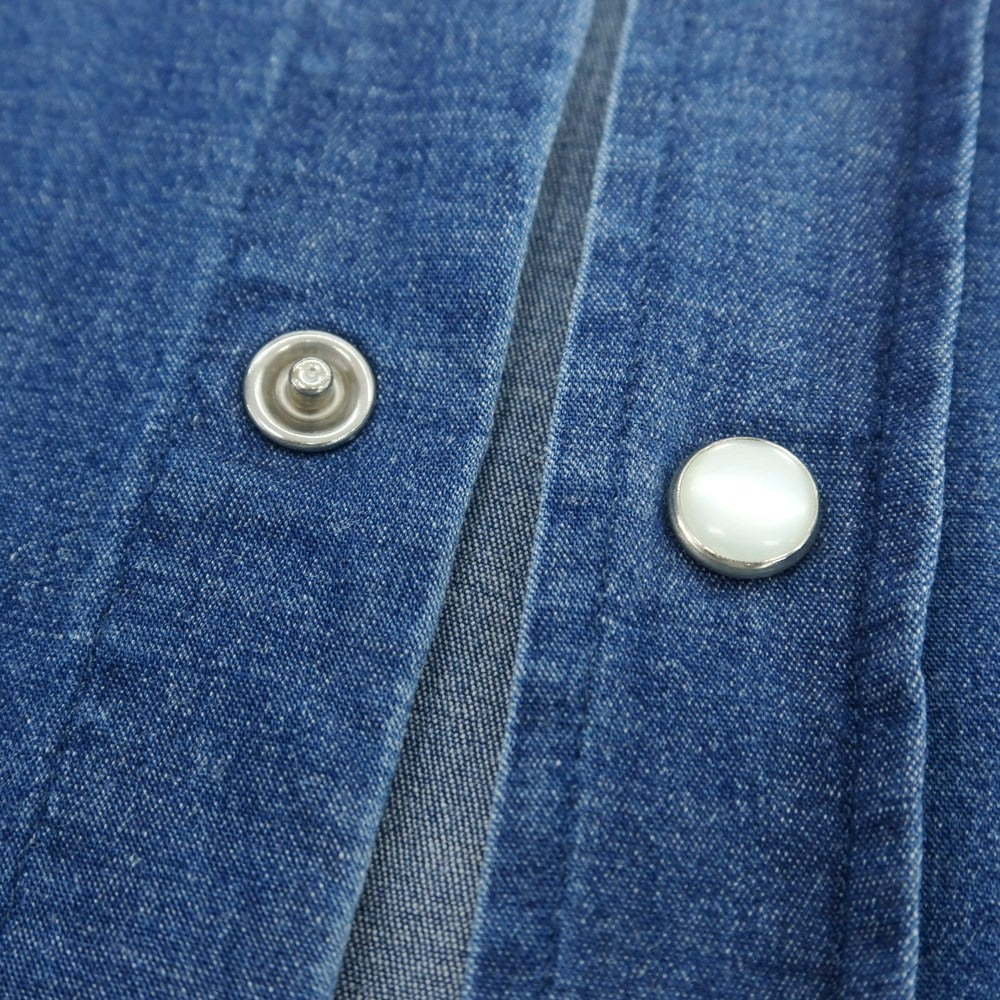 【SALE10%OFF/返品不可】【中古】ギローバー GUY ROVER ストレッチコットン ホリゾンタルカラー ウエスタンシャツ ネイビーブルー系【 サイズM 】【 状態ランクC 】【 メンズ 】