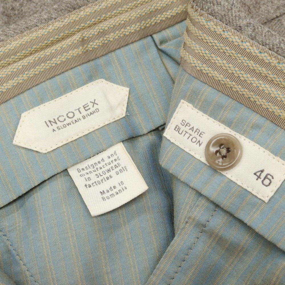 【中古】インコテックス INCOTEX ウール ドレススラックスパンツ グレージュ【 46 】【 状態ランクC 】【 メンズ 】