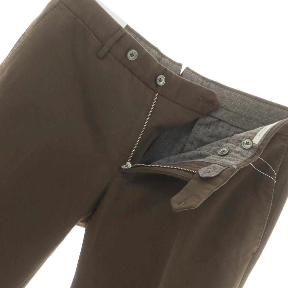 【中古】【未使用】ピーティートリノ PT TORINO コットンポリエステル カジュアルスラックスパンツ カーキブラウン【 46 】【 状態ランクS 】【 メンズ 】