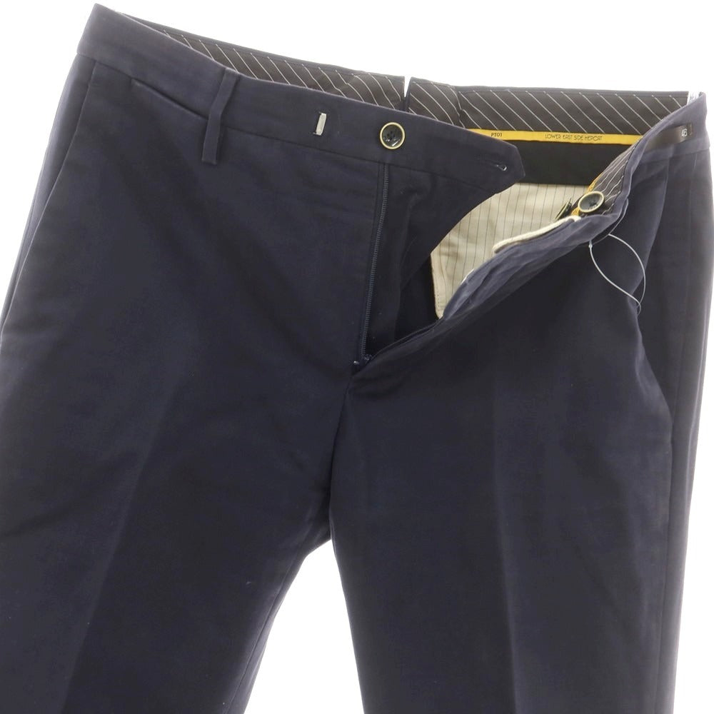 【中古】ピーティーゼロウーノ PT01 Skinny fit ストレッチコットン カジュアルスラックスパンツ ネイビー【 46 】【 状態ランクC 】【 メンズ 】