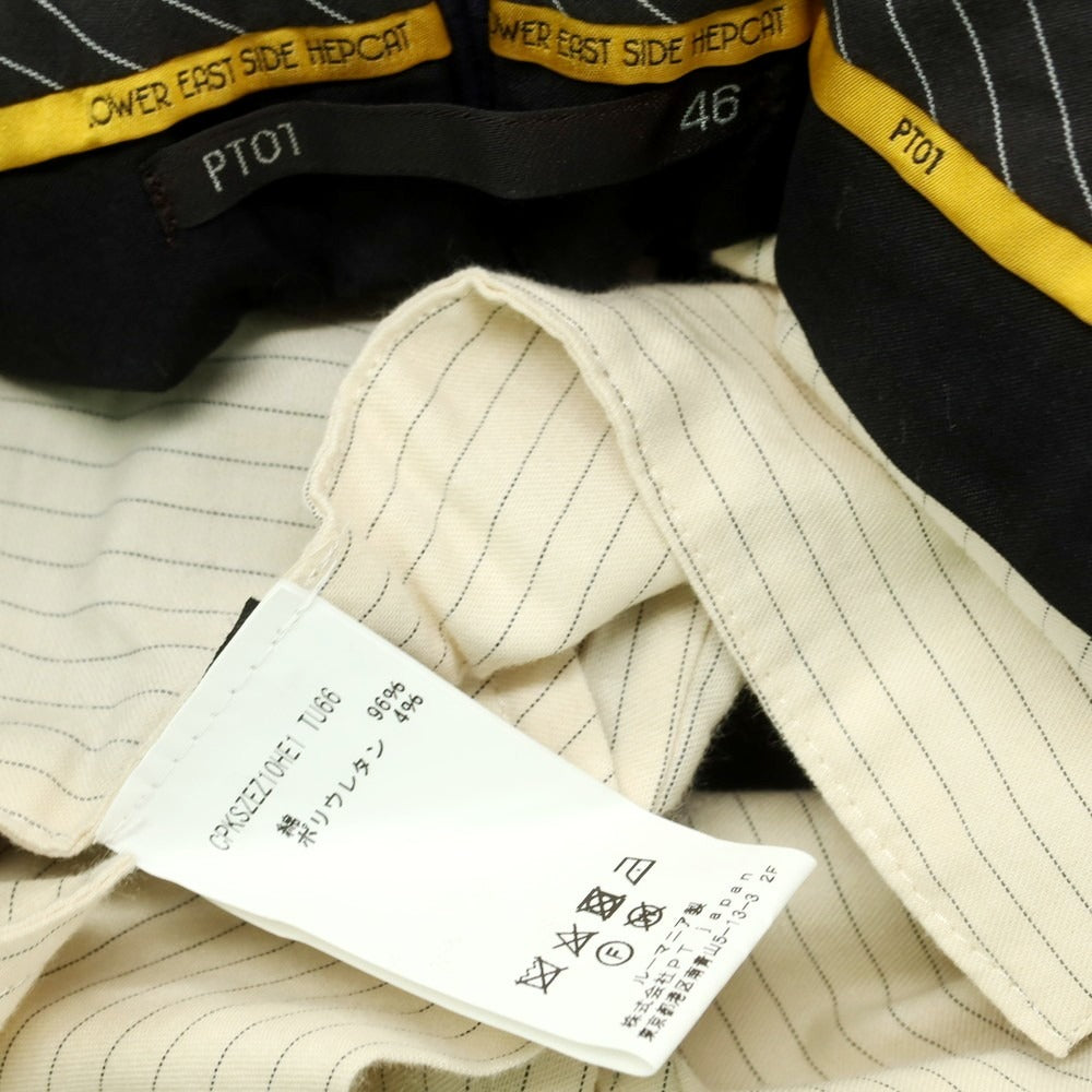 【中古】ピーティーゼロウーノ PT01 Skinny fit ストレッチコットン カジュアルスラックスパンツ ネイビー【 46 】【 状態ランクC 】【 メンズ 】