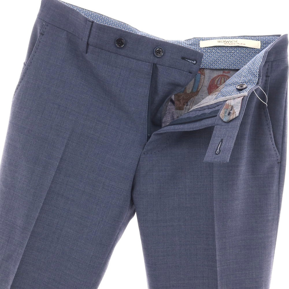 【中古】ベルウィッチ BERWICH ストレッチ ポリエステルウール ドレススラックスパンツ ライトネイビー【サイズ46】【 状態ランクA 】【 メンズ 】