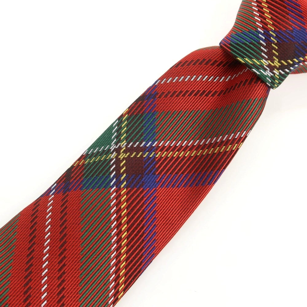 【中古】【未使用】コムデギャルソン オムドゥ COMME des GARCONS HOMME DEUX 2025年春夏 シルク チェック チェック柄ネクタイ レッドxグリーン【 状態ランクS 】【 メンズ 】