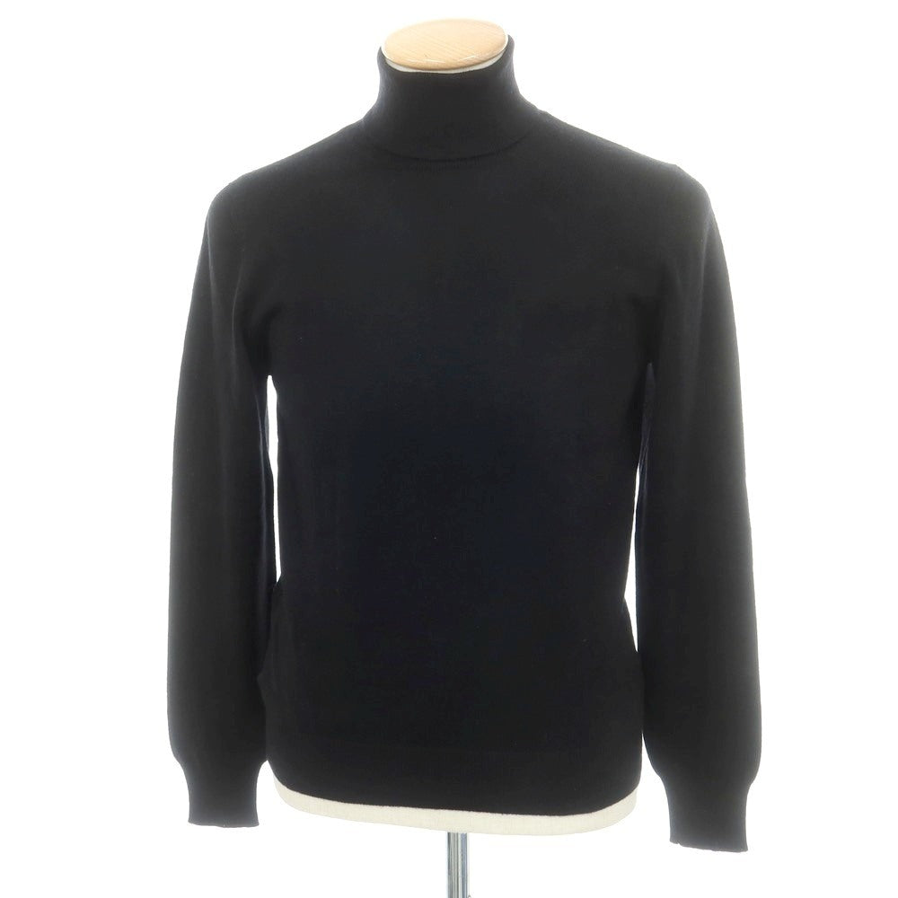 【中古】グランサッソ GRAN SASSO ハイゲージ ウール タートルネック プルオーバーニット ブラック【 44 】【 状態ランクB 】【 メンズ 】