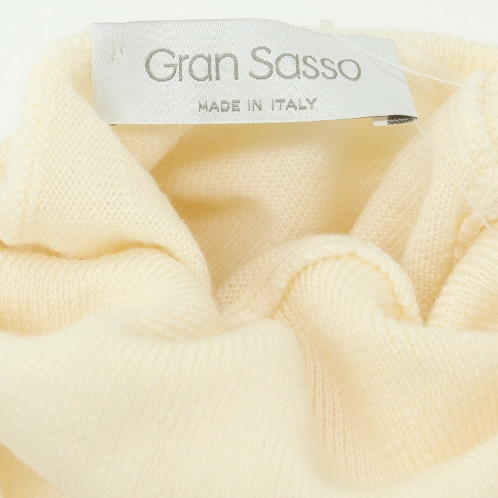 【中古】グランサッソ GRAN SASSO ハイゲージ ウール タートルネック プルオーバーニット オフホワイト【 46 】【 状態ランクA 】【 メンズ 】