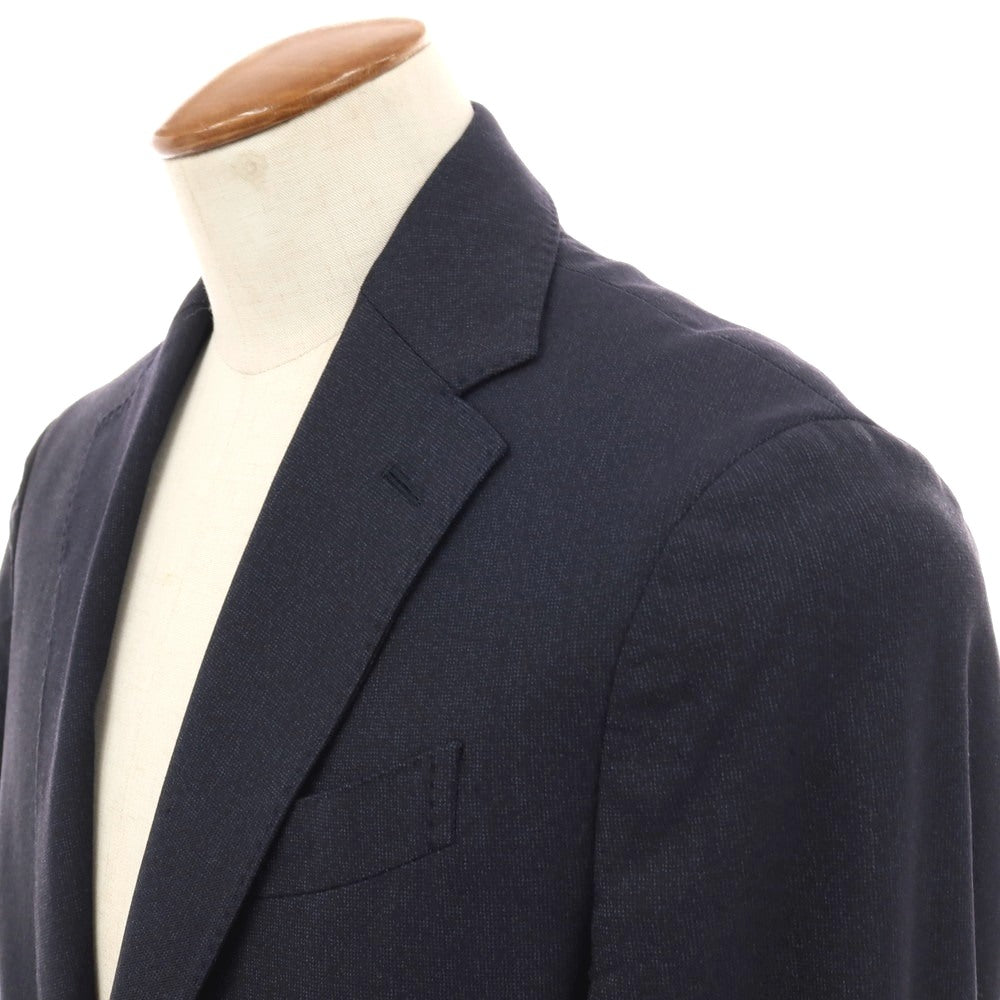 【中古】ラルディーニ LARDINI ウールナイロン ジャージー 3つボタンスーツ セットアップ ネイビー【サイズ48】【 状態ランクC 】【 メンズ 】