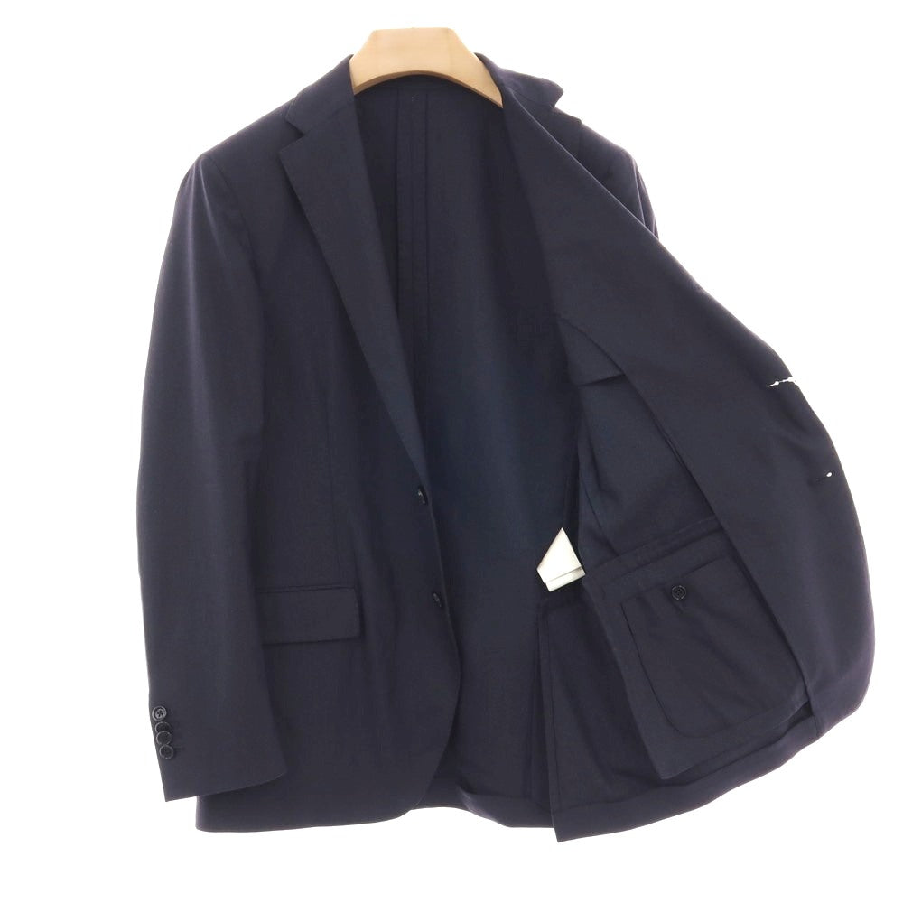【中古】ラルディーニ LARDINI ウールナイロン ジャージー 3つボタンスーツ セットアップ ネイビー【サイズ48】【 状態ランクC 】【 メンズ 】