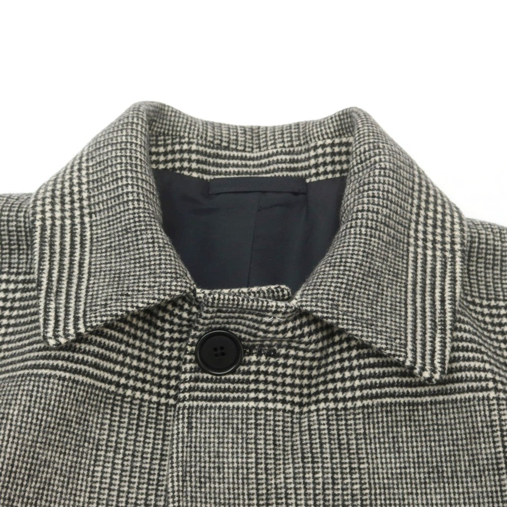 【中古】デペトリロ DE PETRILLO ウール グレンチェック ステンカラーコート ブラックxホワイト【 50 】【 状態ランクB 】【 メンズ 】