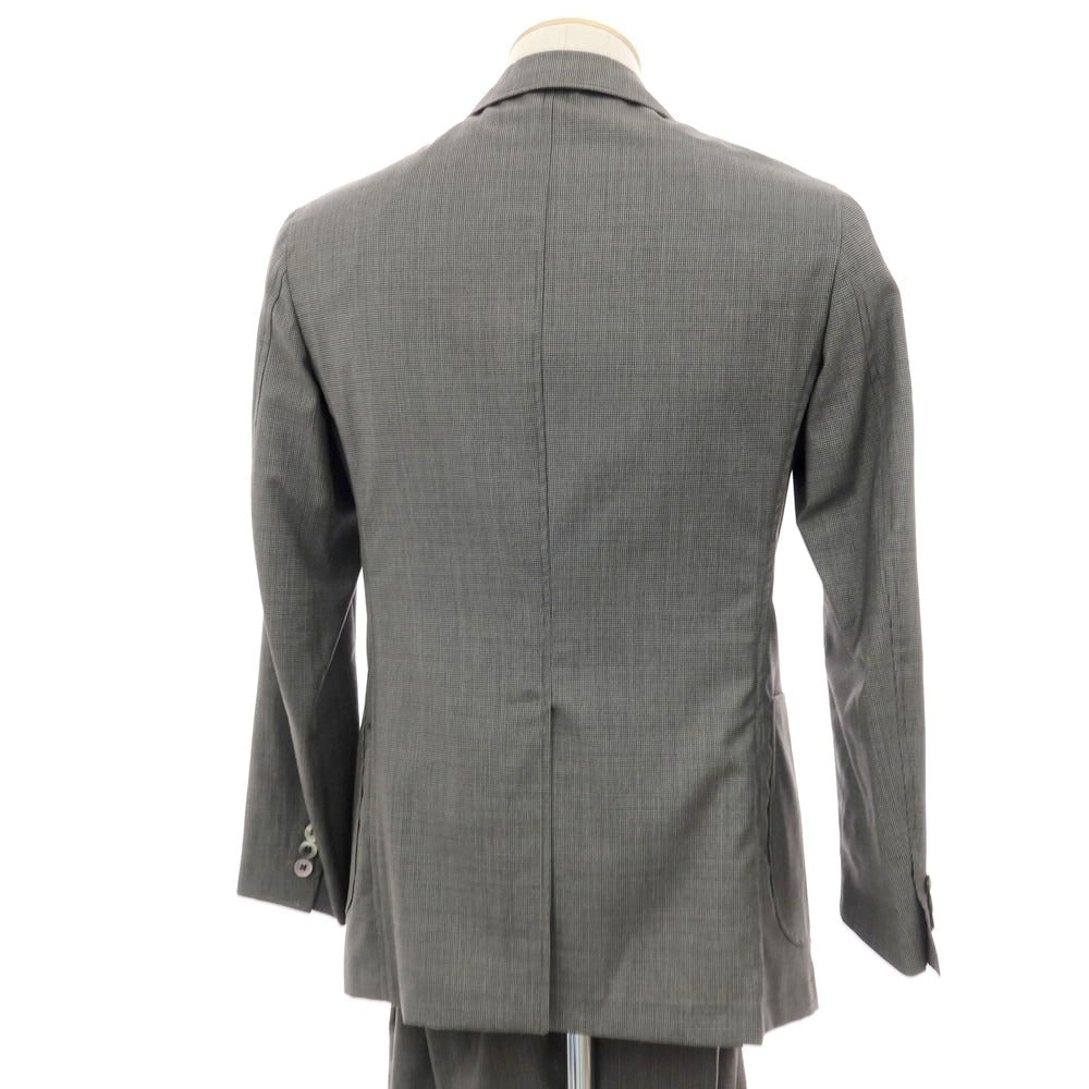 【中古】ボリオリ BOGLIOLI DOVER ハウンドトゥース柄 ウール 3つボタンスーツ グレー【サイズ44】【 状態ランクB 】【 メンズ 】