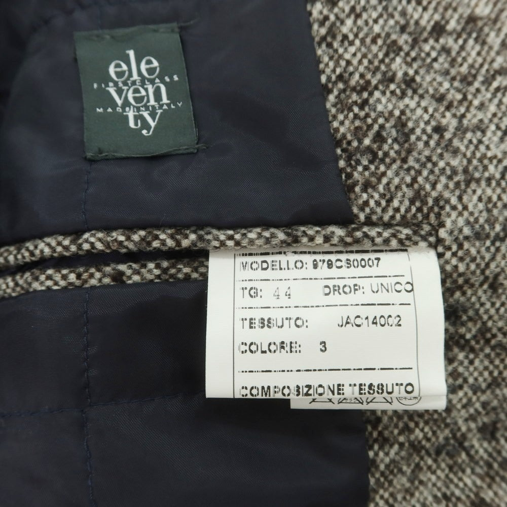 【中古】イレブンティ eleventy ウールナイロン 中綿 カジュアルジャケット ブラウンxホワイト【 44 】【 状態ランクB 】【 メンズ 】