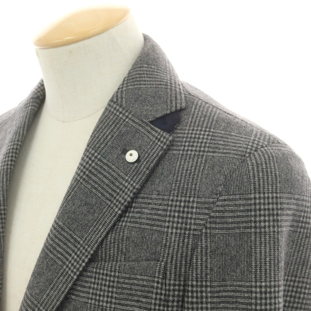 【中古】エルビーエム1911 L.B.M.1911 ウールポリエステル チェック テーラードジャケット グレーxブラック【 44 】【 状態ランクB 】【 メンズ 】