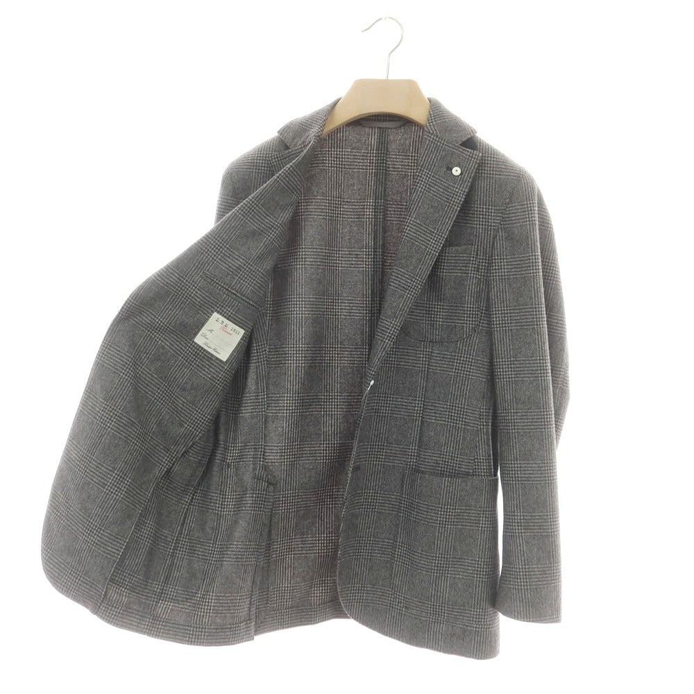 【中古】エルビーエム1911 L.B.M.1911 ウールポリエステル チェック テーラードジャケット グレーxブラック【 44 】【 状態ランクB 】【 メンズ 】