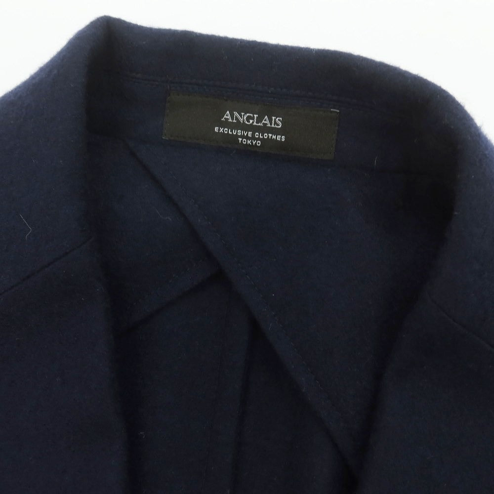 【中古】アングレー ANGLAIS カシミヤ ニットジャケット ネイビー【 46 】【 状態ランクB 】【 メンズ 】