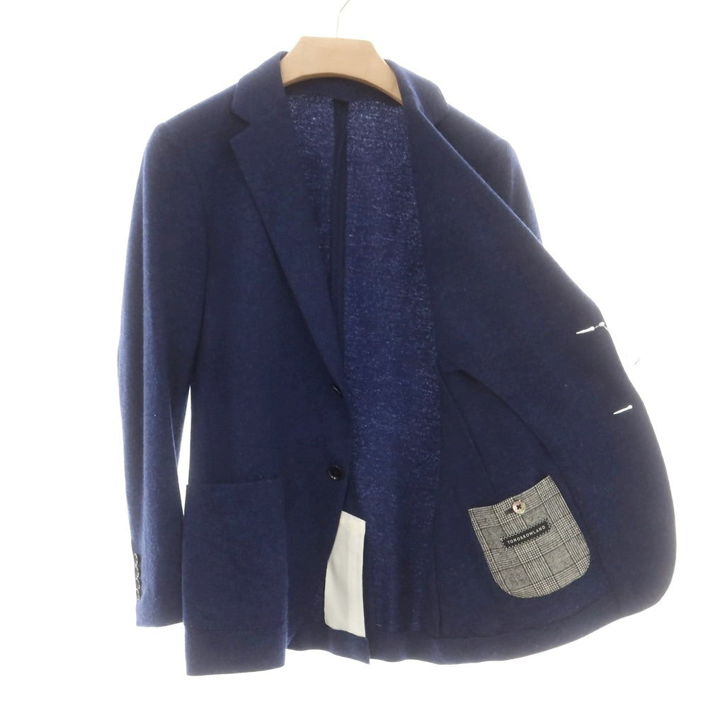 【中古】トゥモローランド TOMORROWLAND カシミヤ 2B テーラードジャケット ブルーネイビー【 42 】【 状態ランクB 】【 メンズ 】