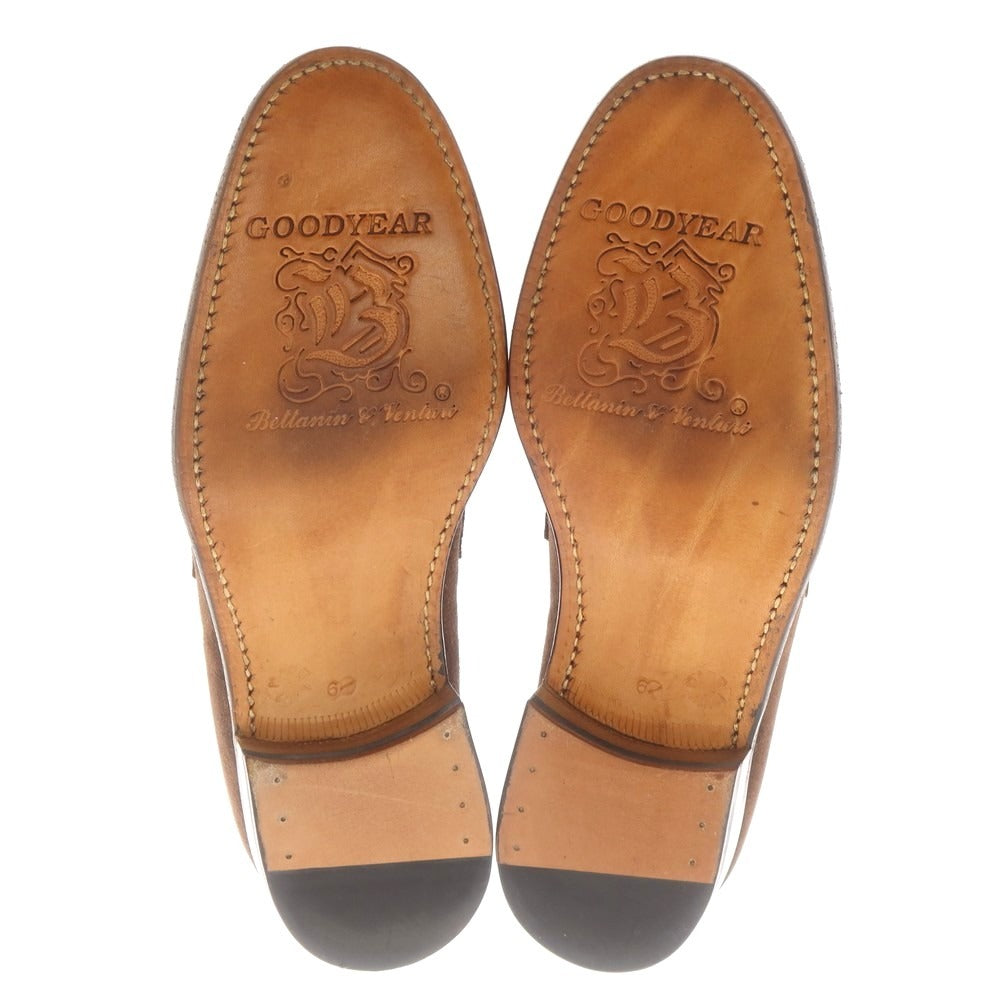 【中古】【未使用】ベッタニン アンド ベントゥーリ BETTANIN & VENTURI スエード コインローファー ブラウン【 6 1/2 】【 状態ランクS 】【 メンズ 】