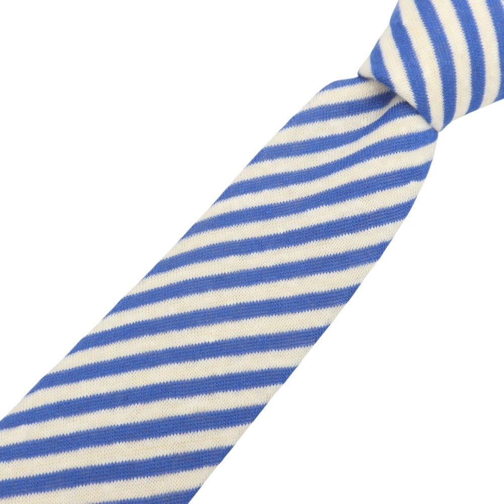 【中古】エーディーチンクワンタセイ AD56 コットンリネン ストライプ柄ネクタイ ブルーxホワイト【 状態ランクB 】【 メンズ 】