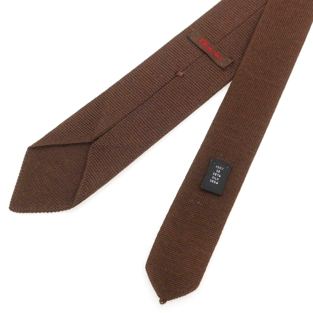 【中古】フィオリオ FIORIO シルク ニットタイ ブラウン【 状態ランクB 】【 メンズ 】