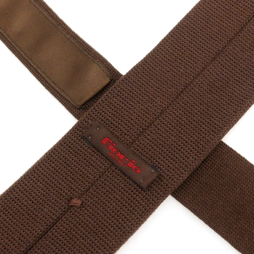 【中古】フィオリオ FIORIO シルク ニットタイ ブラウン【 状態ランクB 】【 メンズ 】