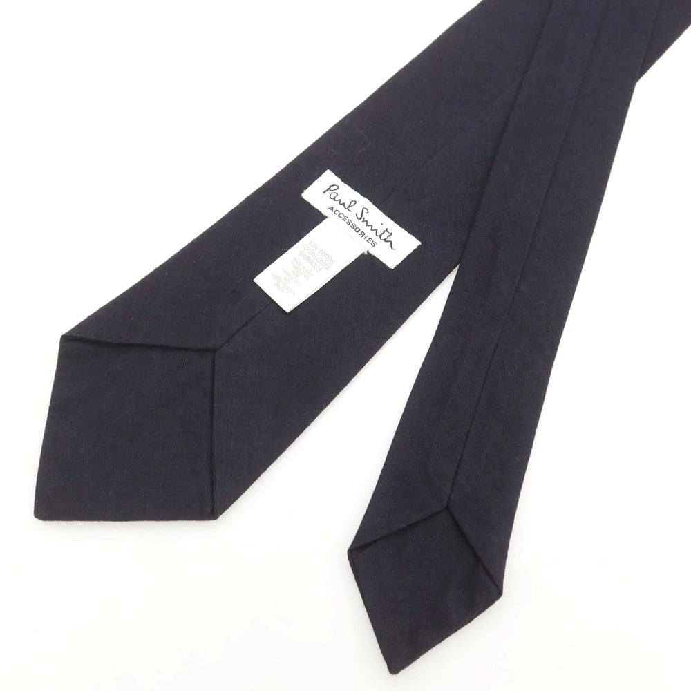 【中古】ポールスミス Paul Smith コットン 刺しゅうネクタイ ネイビー【 状態ランクB 】【 メンズ 】